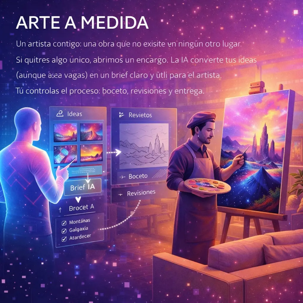 Arte a medida con artista: creación de una obra única y personalizada