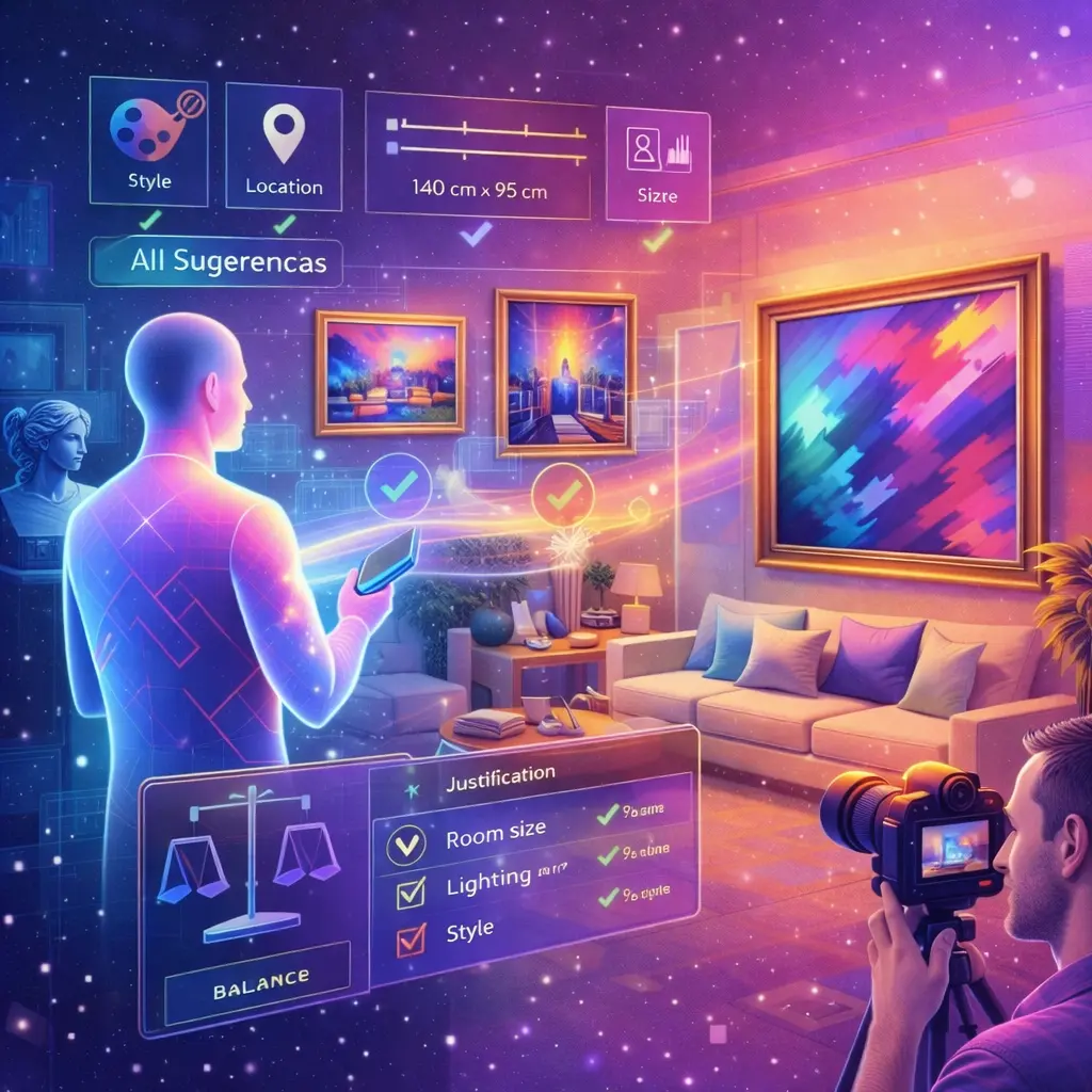 IA como comisaria analizando el espacio y proponiendo obras coherentes